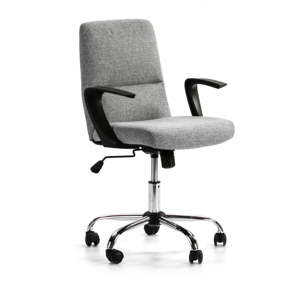 Fauteuil de bureau relevable/reclinable matelassé tissu gris clair