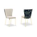 Ensemble de 2 chaises 1 place en velours beige