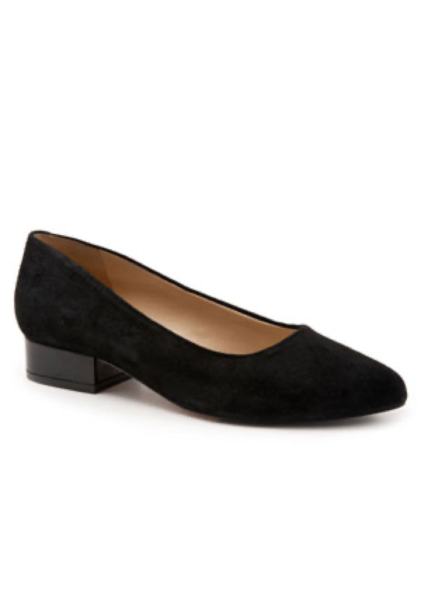 Wide Width Women's Jewel Pump by Trotters in Black Suede (Size 6 1/2 W)