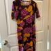 Lularoe Dresses | Euc Lularoe Julia Dress Size Xs With Hydrangeas | Color: Brown/Purple | Size: Xs