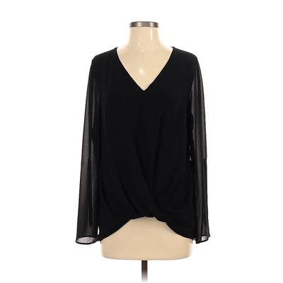 Narcisa Lang Long Sleeve Blouse: Black Tops - Women's Size Small