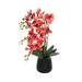 Primrue Orchid Floral Arrangement in Glass Vase Silk/Plastic in Red | 27 H x 16 W x 10 D in | Wayfair 0E20174332D84880B632AA39DF496A00