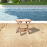 SUNRINX Folding Plastic Outdoor Side Table Plastic in Brown | 18 H x 20 W x 16 D in | Wayfair HW0402B