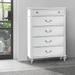 Canora Grey Mistry 5 Drawer 35" W Solid Wood Chest Wood in Brown/White | 51 H x 35 W x 17 D in | Wayfair 90F1FB513E834CA1870F95622A8679B4