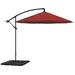 Freeport Park® Giunta 10' Cantilever Outdoor Patio Umbrella w/ 220lb Fillable Base Easy Crank Canopy Metal in Red | 96 H x 120 W x 120 D in | Wayfair