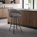 Palmdale Faux Leather and Metal Upholstered Swivel Counter or Bar Stool