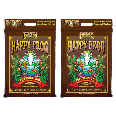 FoxFarm Happy Frog Nutrient Rapid Growth Garden Potting Soil, 12 quart (2 Pack) - 14