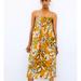 Zara Dresses | Nwt Zara Print Mustard Yellow Long Maxi Dress Size Small S | Color: Orange/Yellow | Size: S