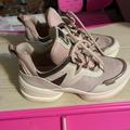 Michael Kors Shoes | Michael Kors Olympia Canvas And Suede Trainer Size 10 | Color: Tan | Size: 10