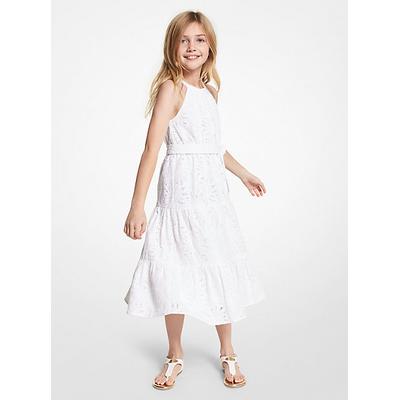 Michael Kors Floral Lace Belted Dress White 5Y