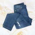 Michael Kors Jeans | Michael Kors Dillon Relaxed Distressed Size 8 Medium Wash Denim Jeans | Color: Blue | Size: 8