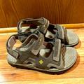 Columbia Shoes | Columbia Size 3 Youth Castle Point 3 Strap Velcro Adjustable Sandals Water Beach | Color: Gray/Tan | Size: 3b