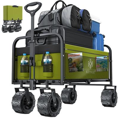 KESSER® Bollerwagen faltbar mit Breite Reifen Handwagen Transportkarre Gerätewagen inkl. 2 Image