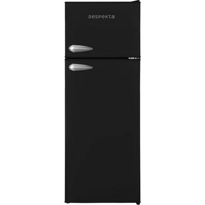 Respekta - Kühlschrank freistehend 171 Liter 4 Gefrierfach Retro 144 cm schwarz