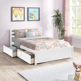 Kids Bed,Full Bed With 4 Drawers,White