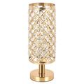 BTY Crystal Table Lamp LED Bedside Lamp Clear Crystal Beads Shade Metal Base Fashion Decorative Lamp Silver in Yellow | 2 H x 4 W x 12 D in | Wayfair