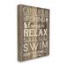 Stupell Industries Cabin Rules Camp Fish Swim Modern Rustic Patterned Sign Oversized Stretched Canvas Wall Art By Louise Allen Designs Canvas | Wayfair