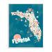 Stupell Industries Florida Sunny State Retro Vacation Tourism Vivid Map Super Oversized Stretched Canvas Wall Art By Ziwei Li in Brown | Wayfair