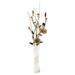 Orren Ellis Papillion White 14" Wood Table Vase Wood in Blue/Brown/White | 14 H x 14 W x 4 D in | Wayfair 49D54F050BC64D5CAD8F376597F8F534