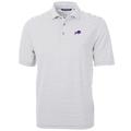 Men's Cutter & Buck White Buffalo Bills Big Tall Virtue Eco Pique Stripe Recycled Polo