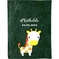S&H&OU Personalized Baby Blanket for Girls and Boys Customized Name Blanket Information from Newborn Baby's Name Blankets with Animal Fuzzy & Fleece Plushing Gift for New Born Baby, New Dad Mom