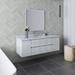 Loon Peak® Loon Peak Heerine 60" Wall-Mount Single Sink Bathroom Vanity Set w/ Mirror (Faucet Not Included) Wood/Quartz Top in White | Wayfair