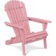 Chaise d'extérieur en bois avec accoudoirs - Chaise de jardin Adirondack - Adirondack Rose pâle