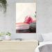 Red Barrel Studio® Pink Rose Flower On Open Book 1 Piece Rectangle Graphic Art Print On Wrapped Canvas in Brown/Pink | 20 H x 16 W x 2 D in | Wayfair