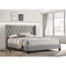 Red Barrel Studio® GRAY LINEN PLATFORM BED Upholstered/Linen in Gray/Black | 45 H x 57 W in | Wayfair 9F210C87D0B24072B317B5A570117100