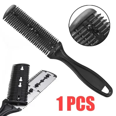 1PCS Double Sides Hair Razor Comb With 2 Removable Blades Cutter Cutting Thinning Shaper Haircut