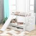 Multifunction Twin over Full Bunk Bed with Drawers,Storage and Slide