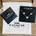 Coach Jewelry | Coach Tea Rose Necklace And Stud Earrings Set | Color: Gold/Red | Size: Os