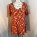 Lularoe Dresses | Lularoe Woman's Scooped Neck 3/4 Sleeve Floral Print Dress Sz S | Color: Red/White | Size: S