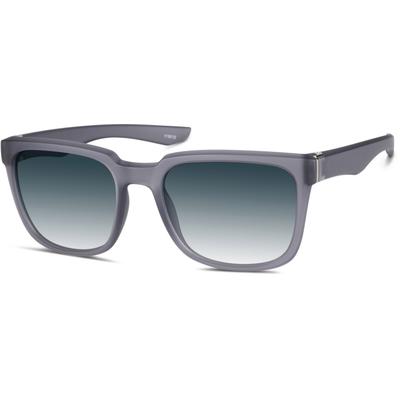 Zenni Men's Square Rx Sunglasses Dark Gray Plastic Full Rim Frame