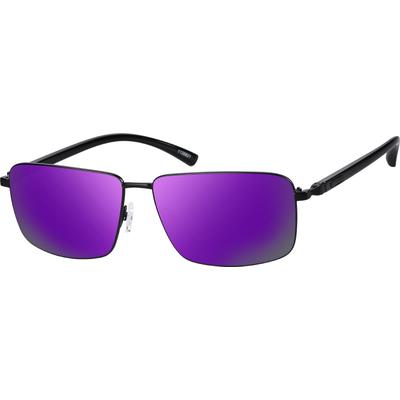Zenni Men's Rectangle Rx Sunglasses Black Mixed Full Rim Frame