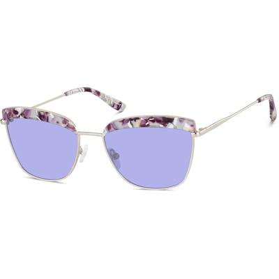 Zenni Women's Square Rx Sunglasses Purple Mixed Full Rim Frame