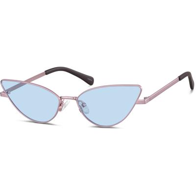 Zenni Women's Vintage Cat-Eye Rx Sunglasses Pink Stainless Steel Full Rim Frame