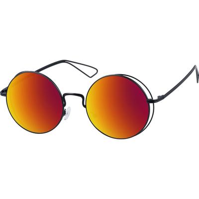 Zenni Punk Round Rx Sunglasses Black Metal Full Rim Frame