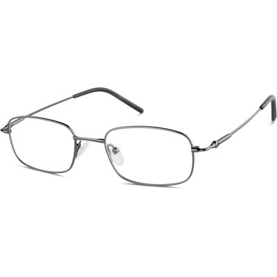 Zenni Men's Lightweight Rectangle Glasses Gray Flex Titanium Full Rim Frame