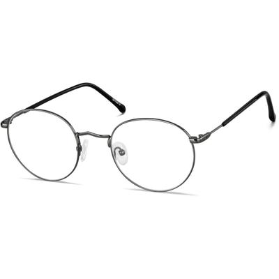 Zenni Round Glasses Gray Stainless Steel Full Rim Frame