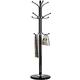 Kertnic Metal Coat Rack Stand with Natural Marble Base, Free Standing Hall Tree with 12 Hooks for Hanging Scarf, Bag, Jacket, Home Entry-way Hat Hanger Organizer (Black)