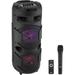 Pyle Pro Dual 8" 2-Way 300W Portable Bluetooth PA Speaker with Wireless Mic and Ligh PPHP2845B