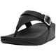Fitflop Women's Lulu Adjustable Leather Toe-Post Sandals, All Black, 8 UK
