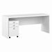 Office by kathy ireland Echo 72W Computer Desk with 3 Drawer Mobile File Cabinet in Pure White - Bush Furniture ECH047PW