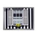 East Urban Home Window w/ Yellow Flower On Striped House - Modern Canvas Wall Art Print Metal in White | 16 H x 32 W x 1 D in | Wayfair