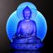 LIULI Crystal Art Crystal Medicine Buddha Glass in Blue | 9.92 H x 9.25 W x 6.5 D in | Wayfair PED264.ADAAJ