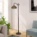 Trent Austin Design® Mcabee Tiffany-Style 64.37" Reading Floor Lamp Crystal in Blue | 64.37 H x 12.2 W x 21.26 D in | Wayfair