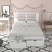 Red Barrel Studio® Grey - Full Size Platform Bed w/ Two Drawers Wood in White, Size 40.7 H x 54.1 W x 77.3 D in | Wayfair