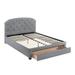 Red Barrel Studio® TWIN BED W/DRAWER-CHARCOAL BURPLAP Upholstered in Gray/Brown | 46 H x 38 W x 75 D in | Wayfair ED3277A7B280413EB70BBB78B2526B2A