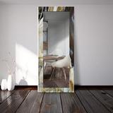 White Monaco Grandeur 60 "x 24" Full Length 4" Framed Floor/Wall Mirror Art | 72 H x 30 W x 0.75 D in | Wayfair WM01009_60x24